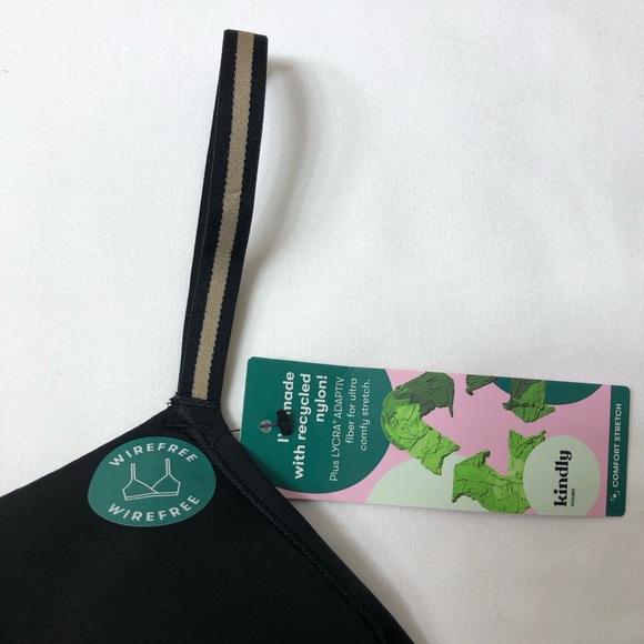 Kindly Yours Women's So Comfy Lightly Lined Micro Wire-Free Black Bra XL - Picture 4 of 13